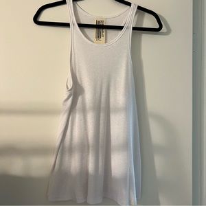 Free People White Long Beach Tank Top
